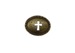 Gold Flower Cross Oval