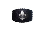 Black Leather Fleur-de-lis