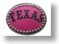 Rope Bordered Oval Pink Leather Beaded Texas
