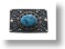 Silver Two-Square Turquoise Ornament Buckle