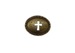 Gold Flower Cross Oval